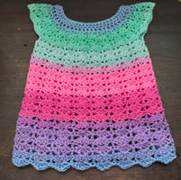 Colorful Shell Stitch Crochet Baby Dress (3-6 months)